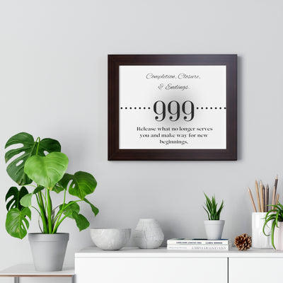 Angel Number 999 - Framed Horizontal Poster