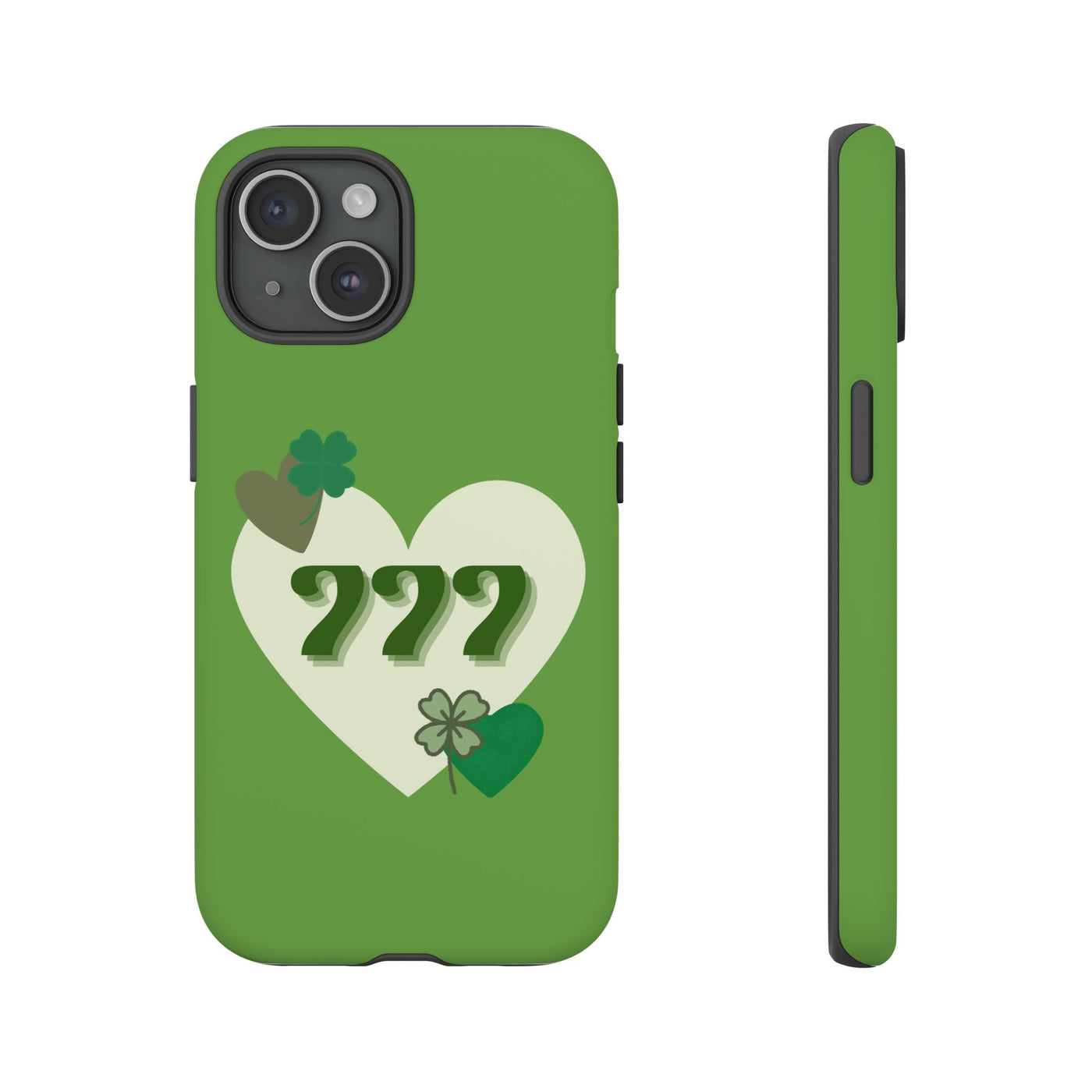"Aligned in Love & Luck" – 777 Angel Number Heart Phone Case