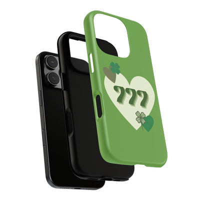 "Aligned in Love & Luck" – 777 Angel Number Heart Phone Case