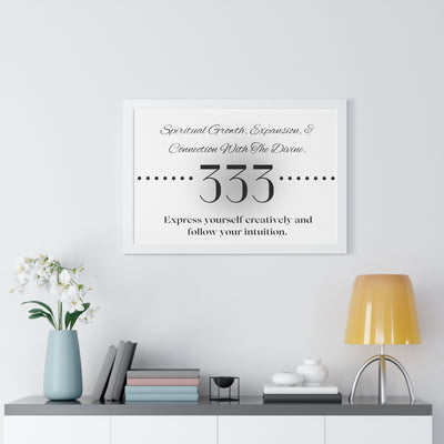 Angel Number 333 - Framed Horizontal Poster