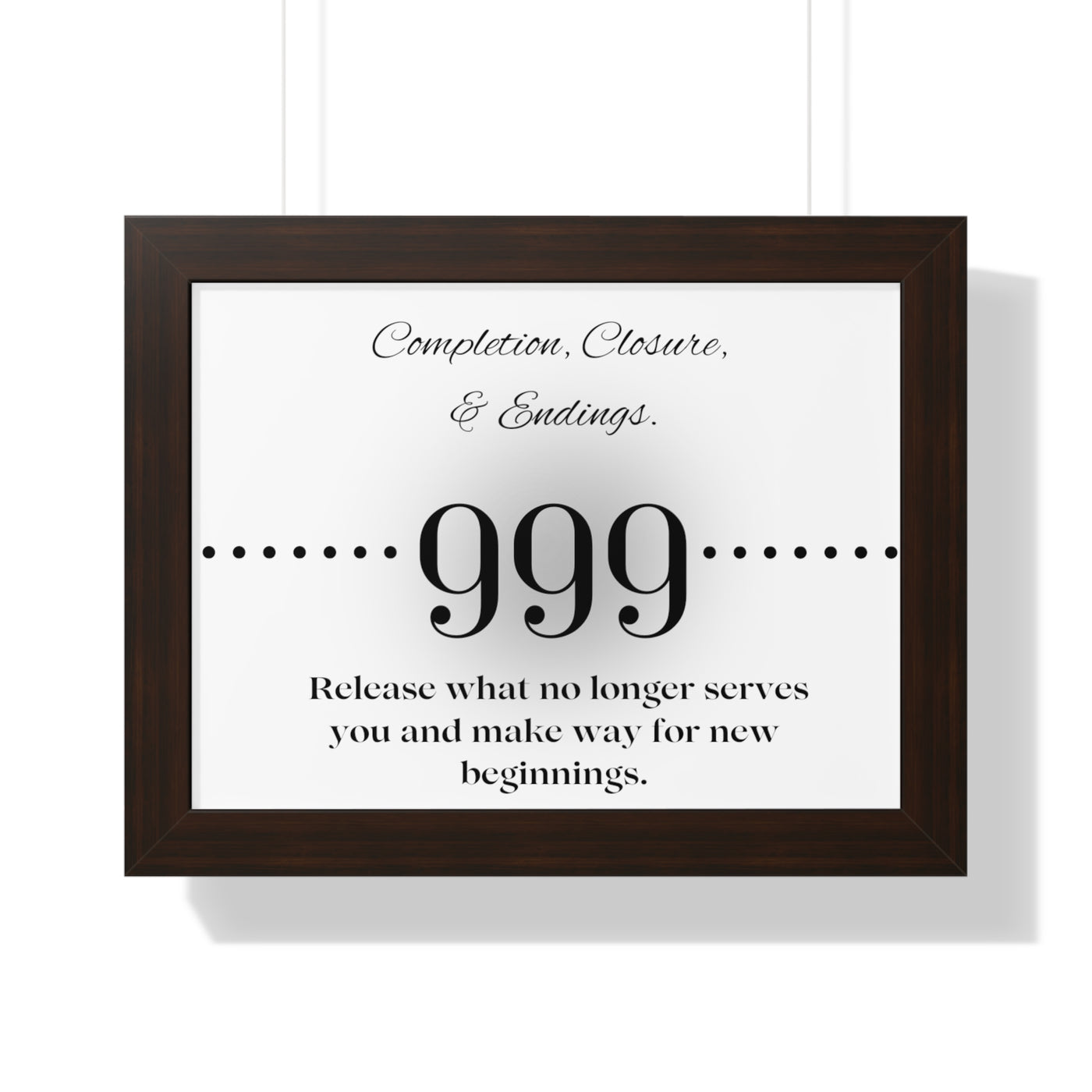 Angel Number 999 - Framed Horizontal Poster