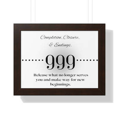 Angel Number 999 - Framed Horizontal Poster