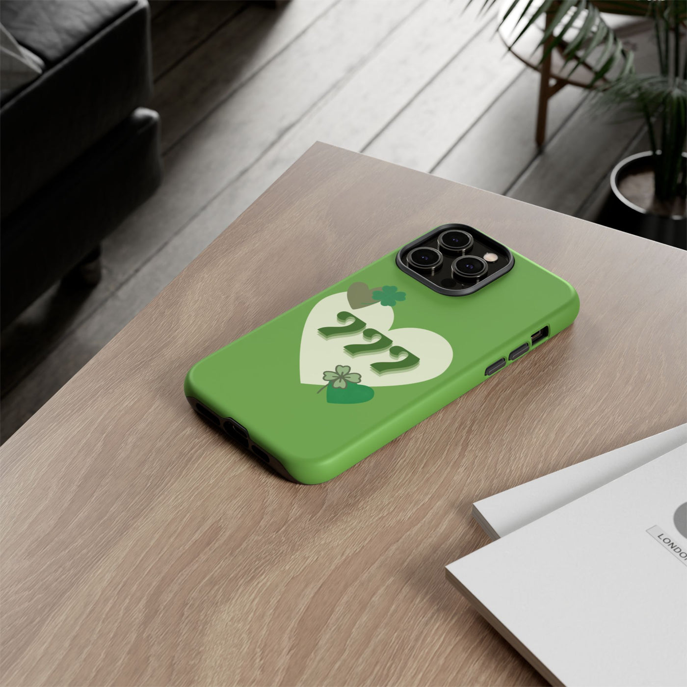 "Aligned in Love & Luck" – 777 Angel Number Heart Phone Case