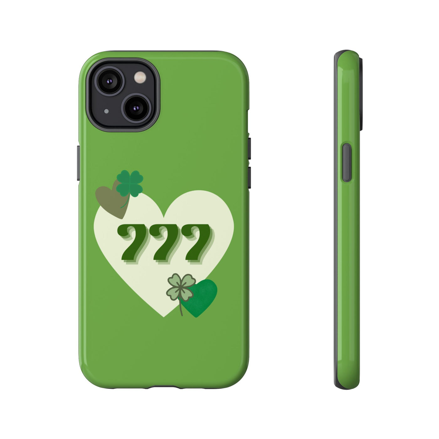"Aligned in Love & Luck" – 777 Angel Number Heart Phone Case