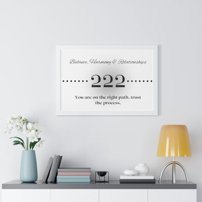 Angel Number 222 - Framed Horizontal Poster