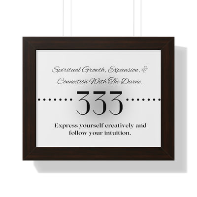 Angel Number 333 - Framed Horizontal Poster