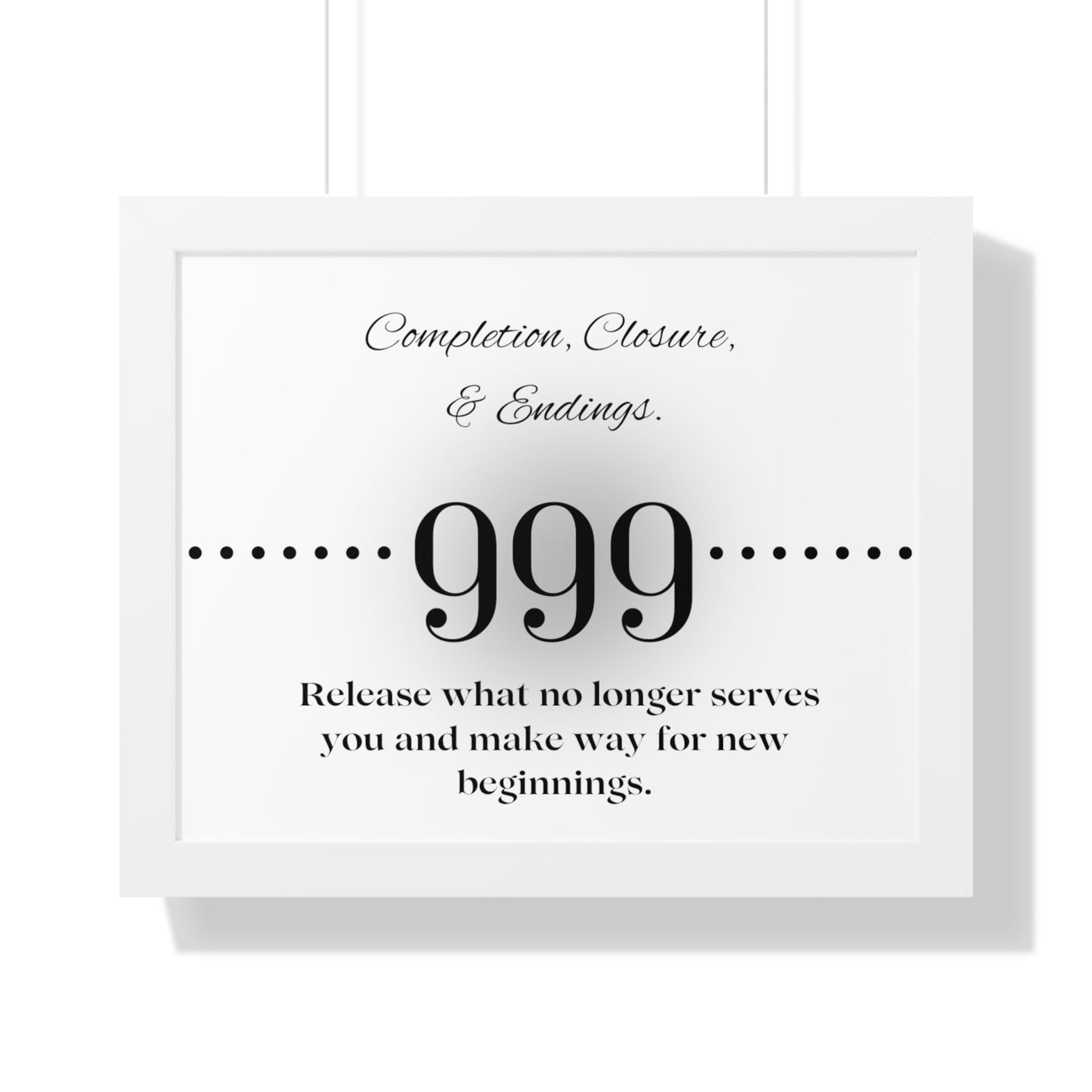 Angel Number 999 - Framed Horizontal Poster