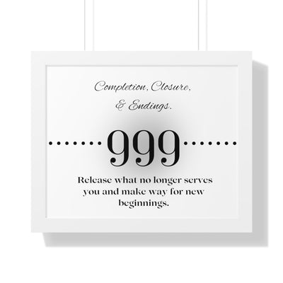 Angel Number 999 - Framed Horizontal Poster