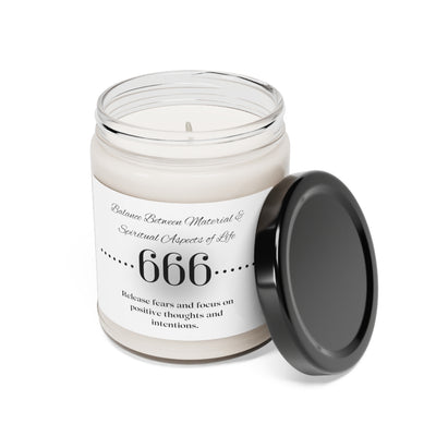 Harmony's Embrace: Angel Number 666 Candle - Scented Soy Candle, 9oz