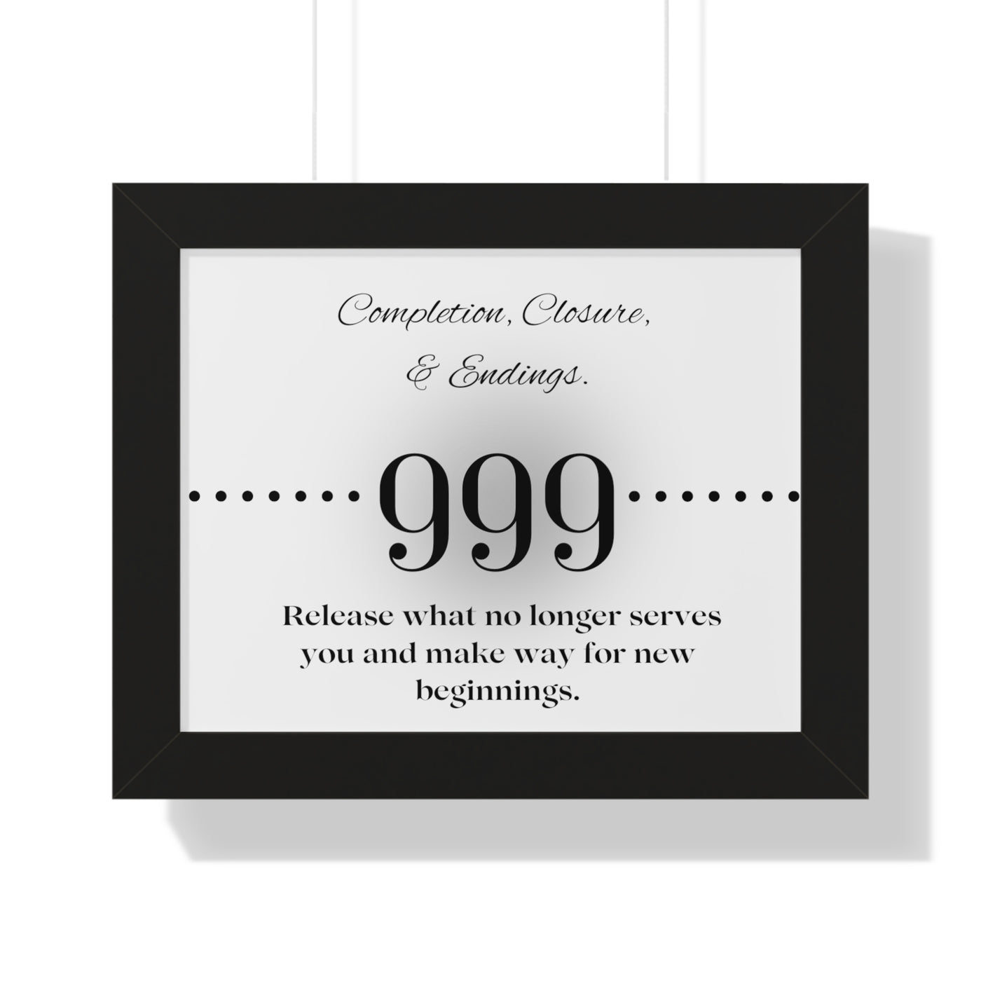 Angel Number 999 - Framed Horizontal Poster