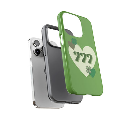 "Aligned in Love & Luck" – 777 Angel Number Heart Phone Case
