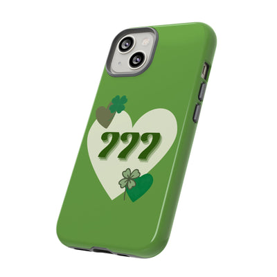 "Aligned in Love & Luck" – 777 Angel Number Heart Phone Case