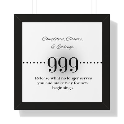 Angel Number 999 - Framed Horizontal Poster