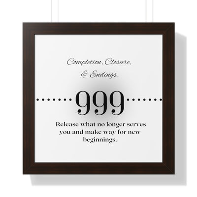 Angel Number 999 - Framed Horizontal Poster