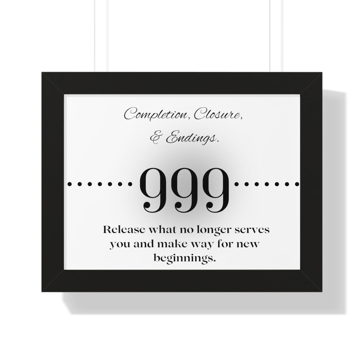 Angel Number 999 - Framed Horizontal Poster