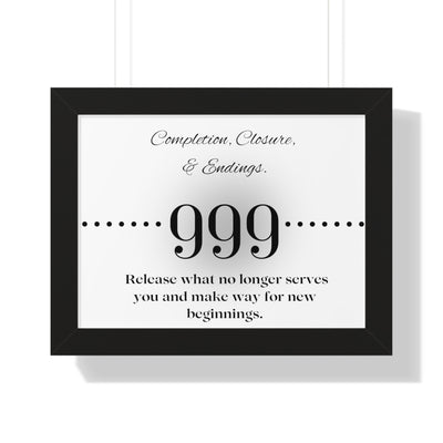 Angel Number 999 - Framed Horizontal Poster