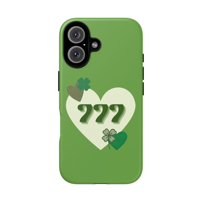 "Aligned in Love & Luck" – 777 Angel Number Heart Phone Case