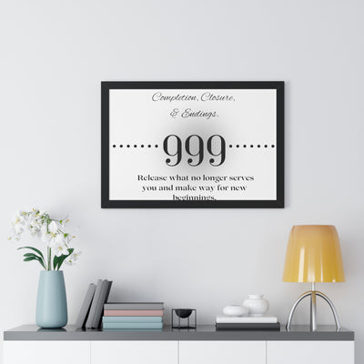 Angel Number 999 - Framed Horizontal Poster