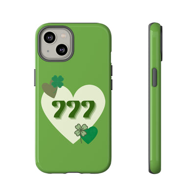 "Aligned in Love & Luck" – 777 Angel Number Heart Phone Case