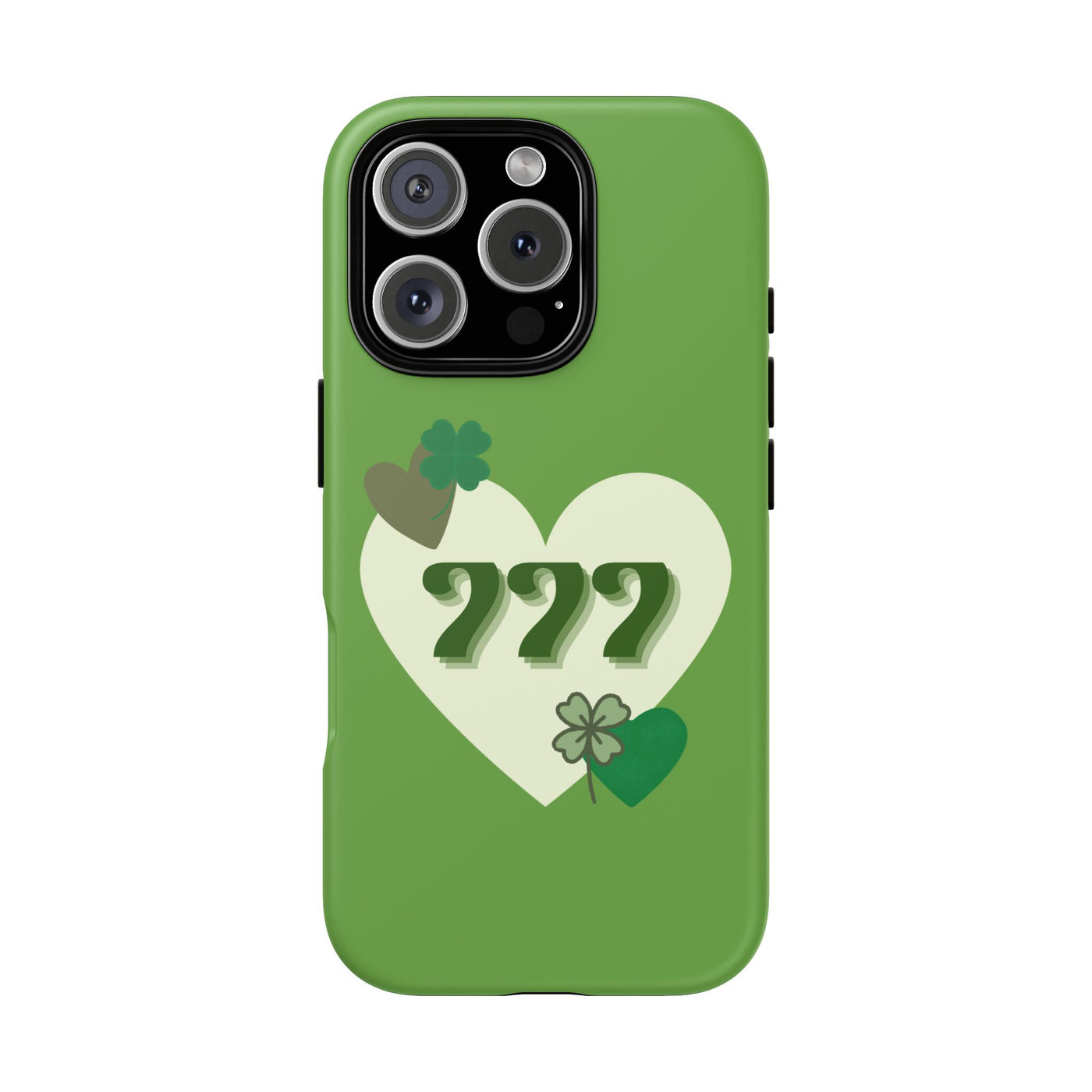 "Aligned in Love & Luck" – 777 Angel Number Heart Phone Case