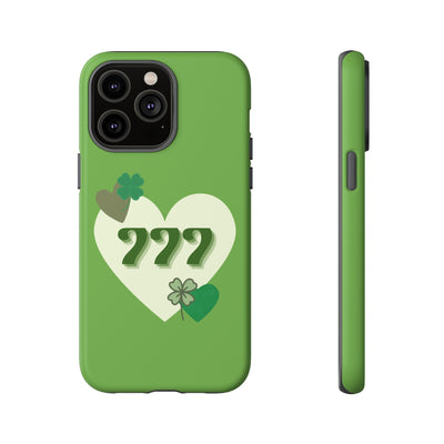 "Aligned in Love & Luck" – 777 Angel Number Heart Phone Case