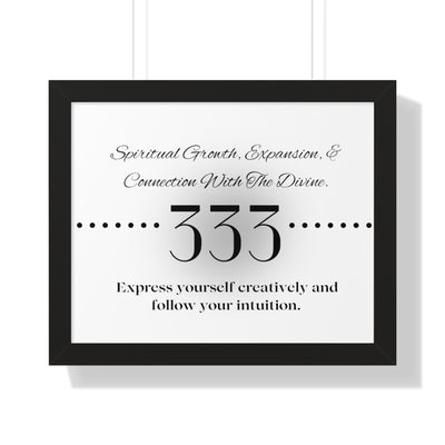 Angel Number 333 - Framed Horizontal Poster