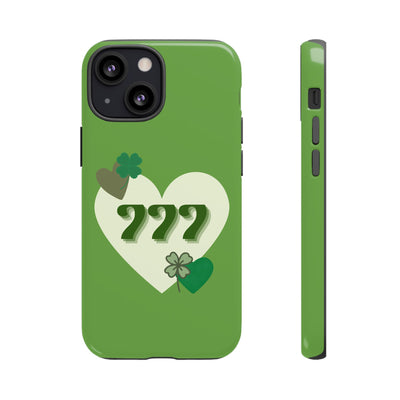 "Aligned in Love & Luck" – 777 Angel Number Heart Phone Case