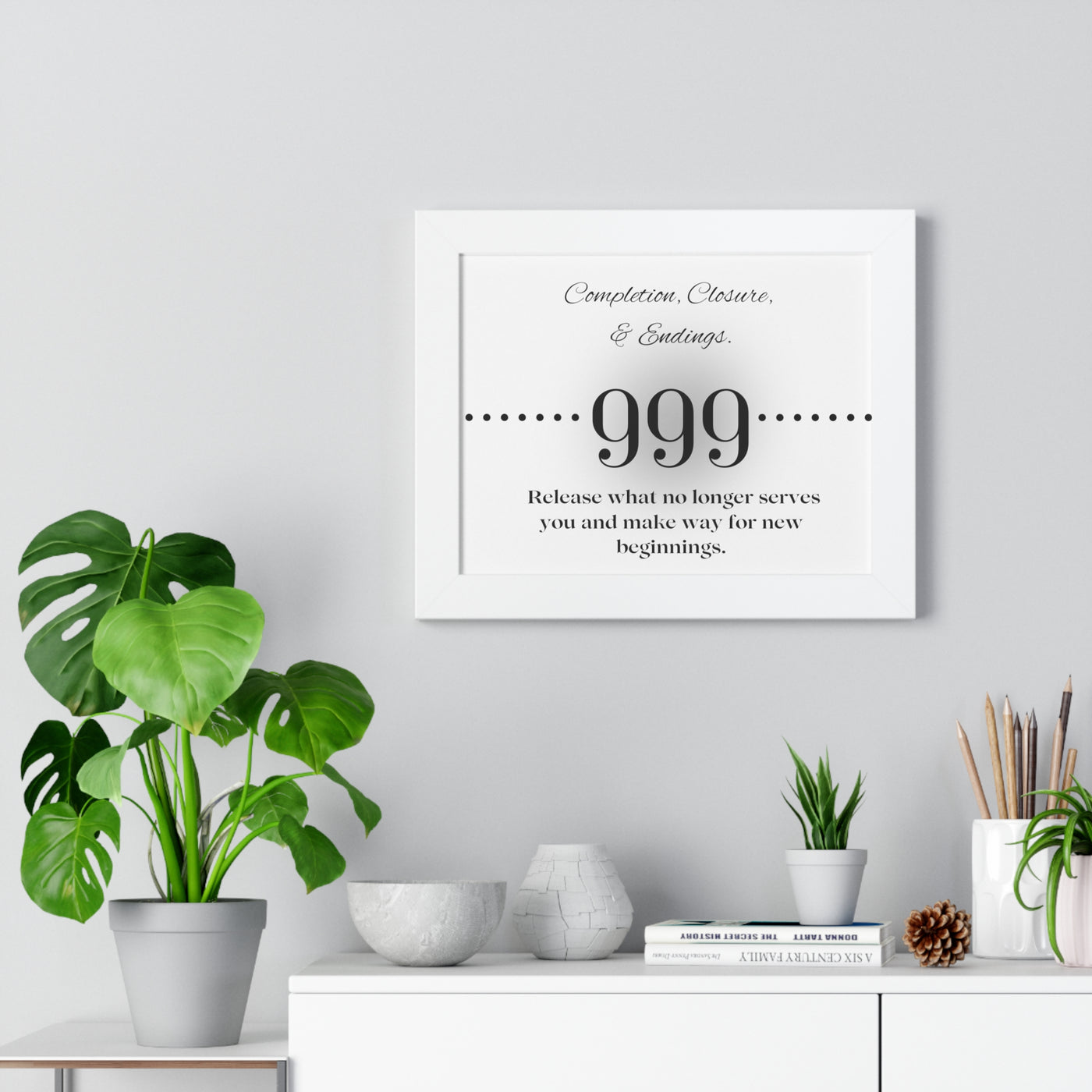 Angel Number 999 - Framed Horizontal Poster