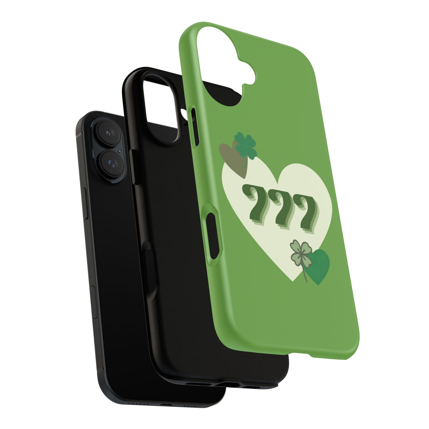 "Aligned in Love & Luck" – 777 Angel Number Heart Phone Case