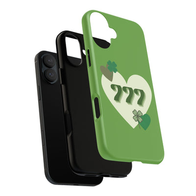 "Aligned in Love & Luck" – 777 Angel Number Heart Phone Case